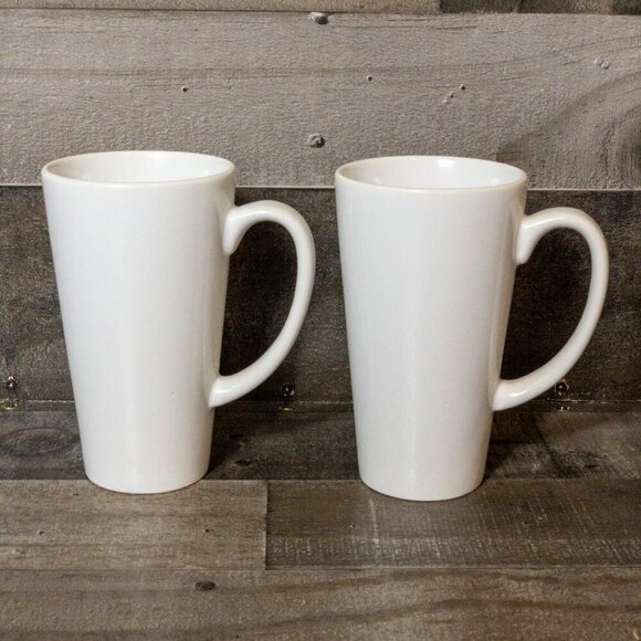 RUM CHATA TALL 14 OZ COFFEE MUGS CERAMIC SET OF 2 TEA CUP DINER BAR RETRO - Picture 3 of 7